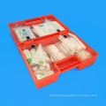 Hot selling popular outdoors red color emergency first aid kits box with medical equipment